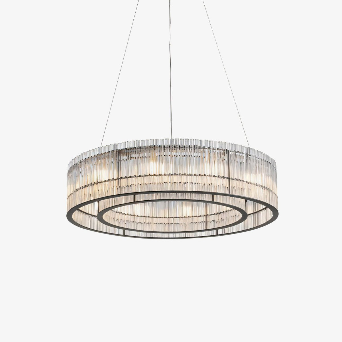 Glass Tube Ring Chandelier – Handcrafted Architectural Luxury Lighting Fixture
