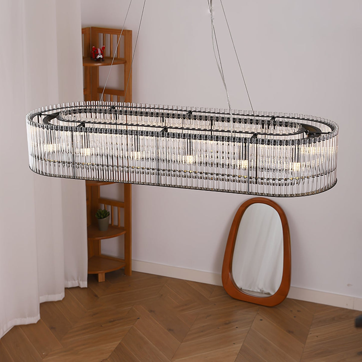 Glass Tube Ring Chandelier – Ambient Illumination in Luxury Interior Setting View 5