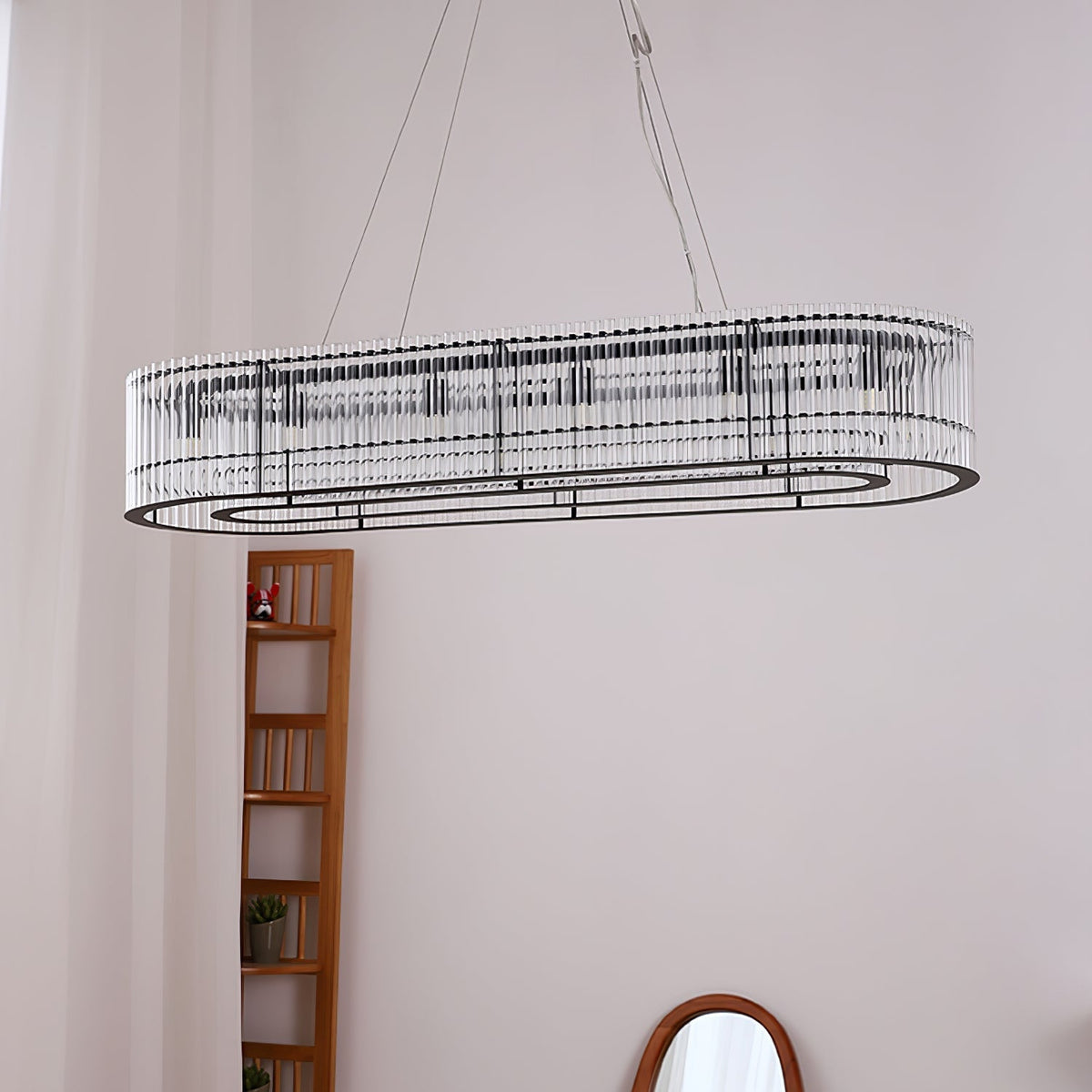 Glass Tube Ring Chandelier – Ambient Illumination in Luxury Interior Setting View 15