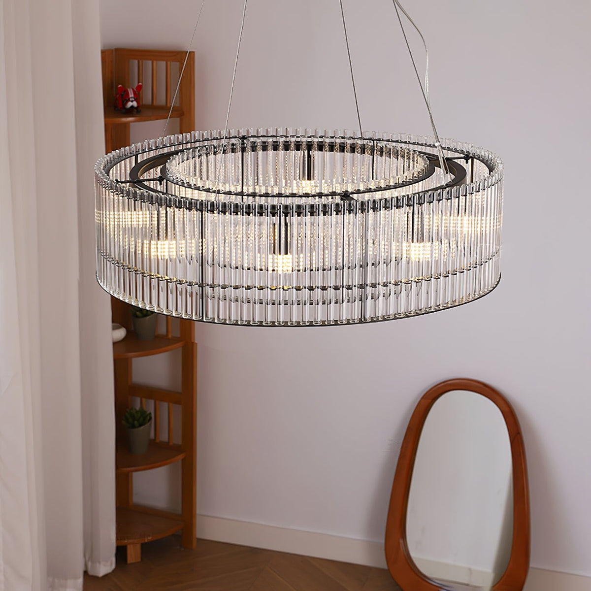 Glass Tube Ring Chandelier – Ambient Illumination in Luxury Interior Setting View 4