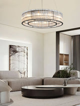 Glass Tube Ring Chandelier – Ambient Illumination in Luxury Interior Setting View 11