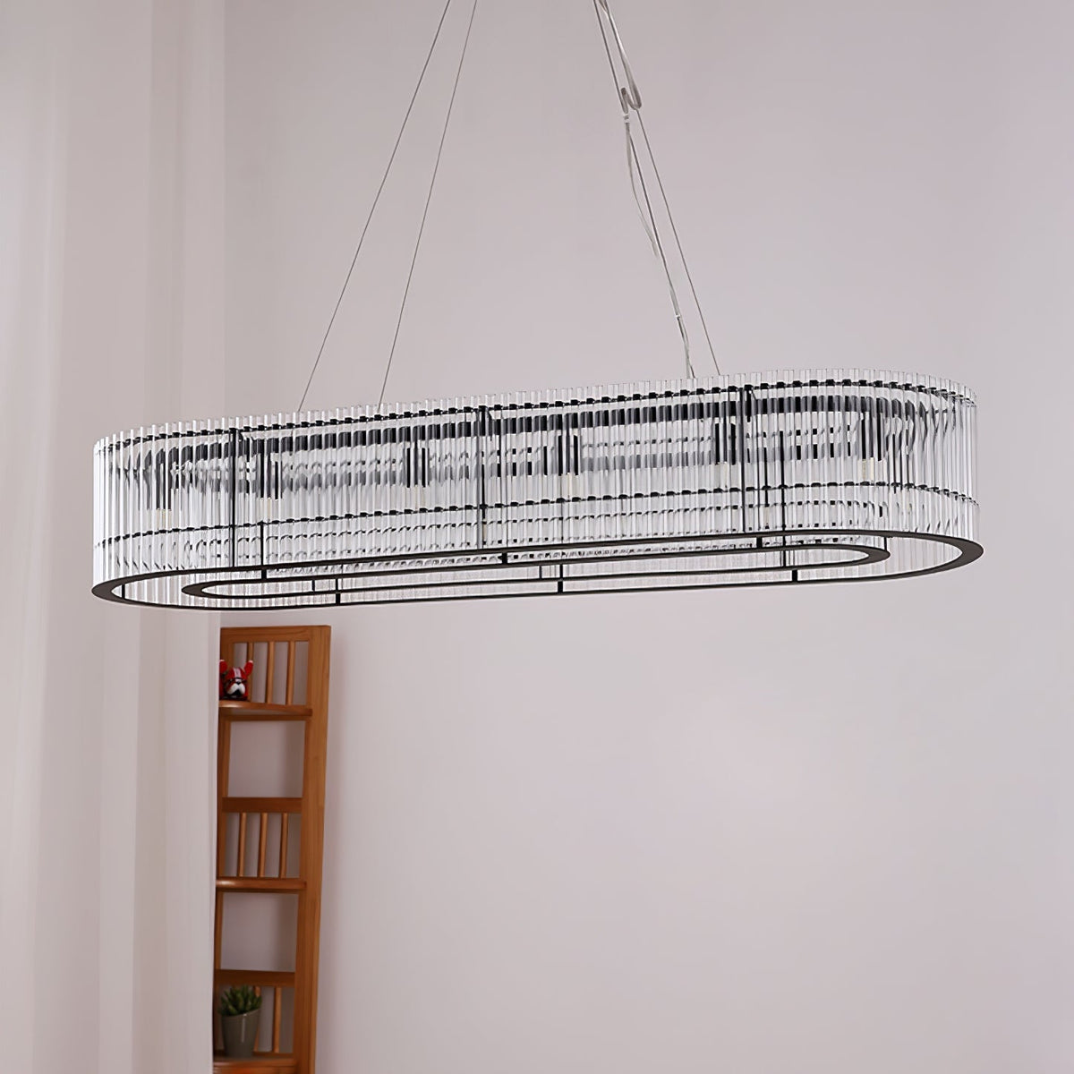 Glass Tube Ring Chandelier – Ambient Illumination in Luxury Interior Setting View 12