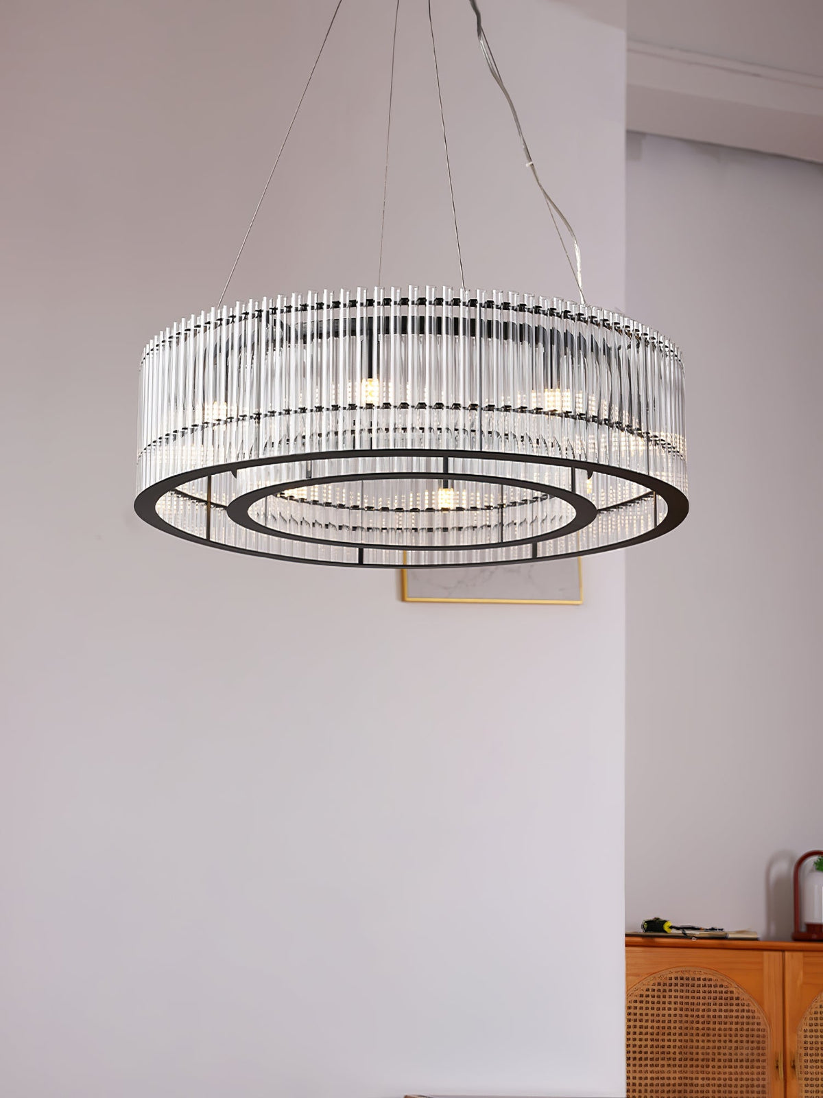 Glass Tube Ring Chandelier – Ambient Illumination in Luxury Interior Setting View 14