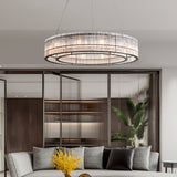 Glass Tube Ring Chandelier – Ambient Illumination in Luxury Interior Setting View 3