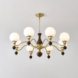 Globe Orb Wood Chandelier – Ambient Illumination in Luxury Interior Setting View 13