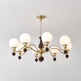 Globe Orb Wood Chandelier – Ambient Illumination in Luxury Interior Setting View 6