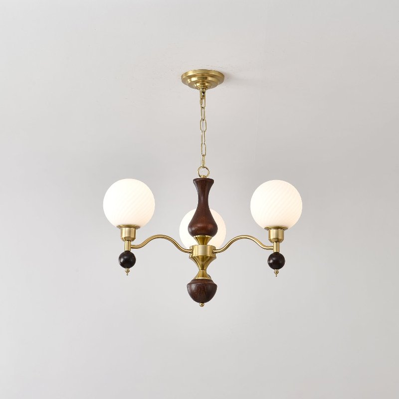 Globe Orb Wood Chandelier – Ambient Illumination in Luxury Interior Setting View 7