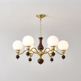 Globe Orb Wood Chandelier – Ambient Illumination in Luxury Interior Setting View 8