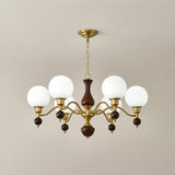 Globe Orb Wood Chandelier – Ambient Illumination in Luxury Interior Setting View 14