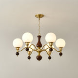 Globe Orb Wood Chandelier – Ambient Illumination in Luxury Interior Setting View 15