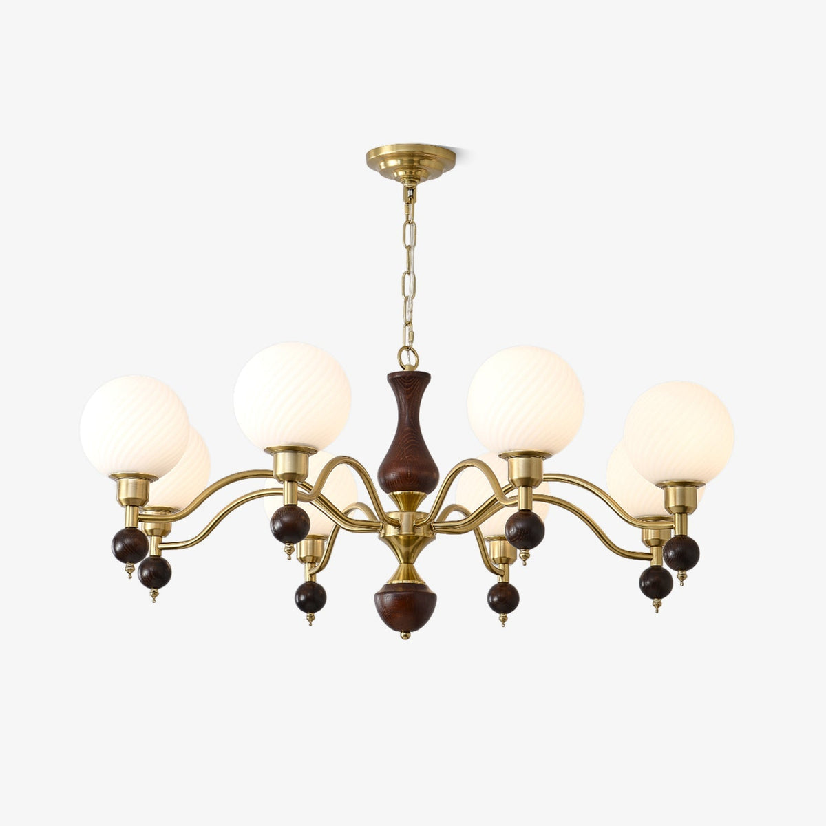 Globe Orb Wood Chandelier – Handcrafted Architectural Luxury Lighting Fixture