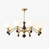 Globe Orb Wood Chandelier – Handcrafted Architectural Luxury Lighting Fixture