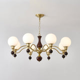 Globe Orb Wood Chandelier – Ambient Illumination in Luxury Interior Setting View 9