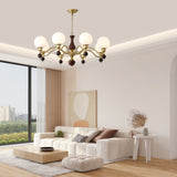 Globe Orb Wood Chandelier – Ambient Illumination in Luxury Interior Setting View 5