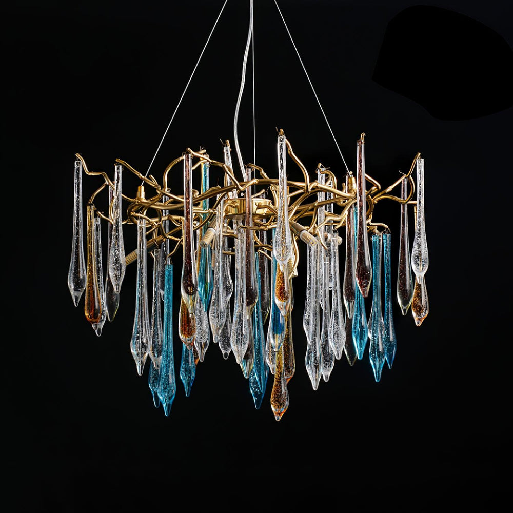 Gold Round Teardrop Curated Mouth-Blown Frosted
