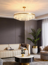 Gold Clear Rod Chandelier – Ambient Illumination in Luxury Interior Setting View 7