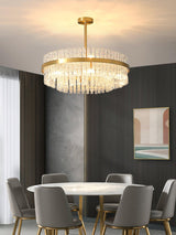 Gold Clear Rod Chandelier – Ambient Illumination in Luxury Interior Setting View 10