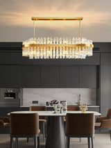 Gold Clear Rod Chandelier – Ambient Illumination in Luxury Interior Setting View 11