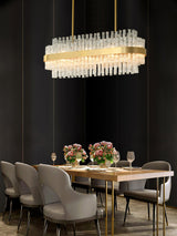 Gold Clear Rod Chandelier – Ambient Illumination in Luxury Interior Setting View 12