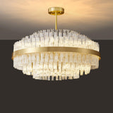 Gold Clear Rod Chandelier – Ambient Illumination in Luxury Interior Setting View 17