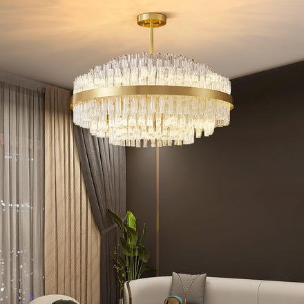 Gold Clear Rod Chandelier