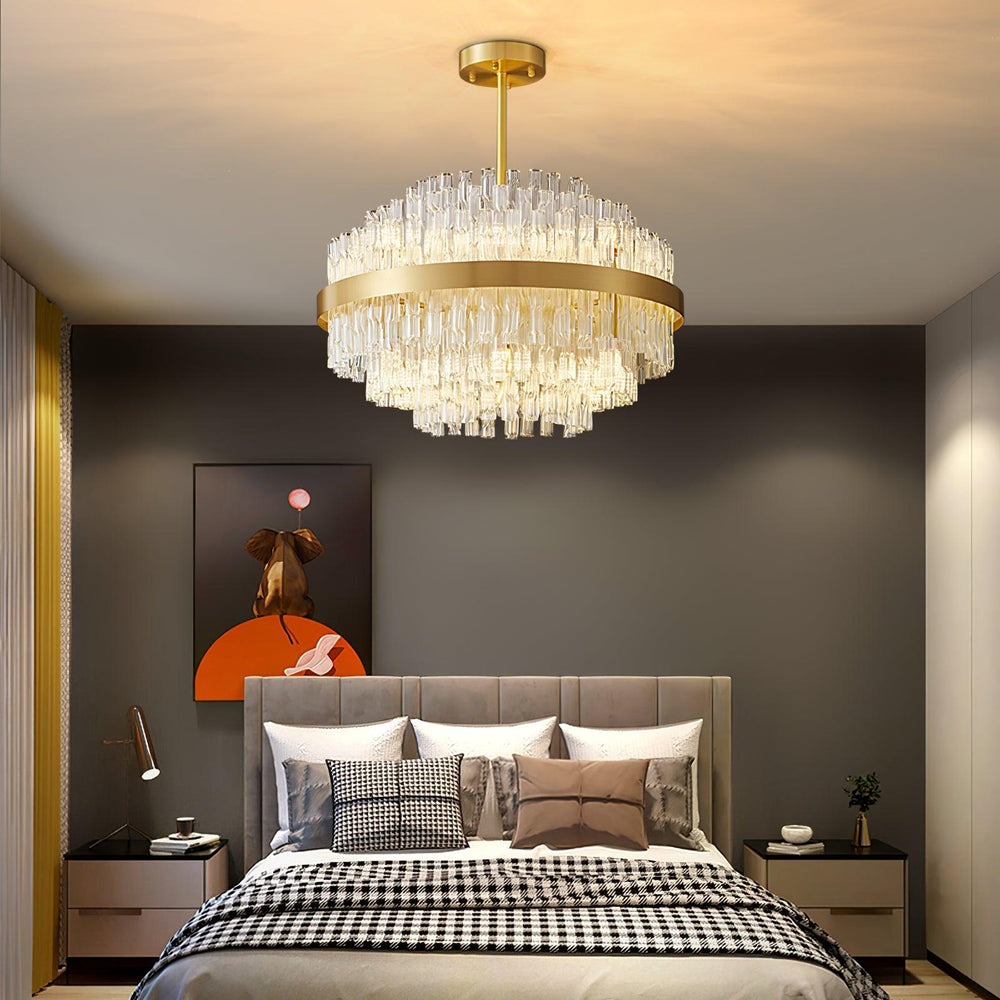 Gold Clear Rod Chandelier