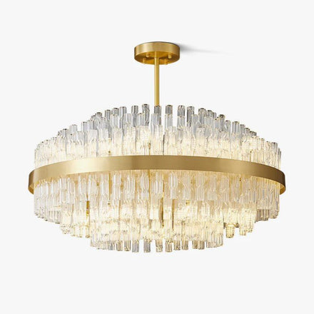 Gold Clear Rod Chandelier