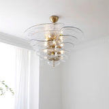 Petala Amber Art Glass Chandelier – side angled contour profile