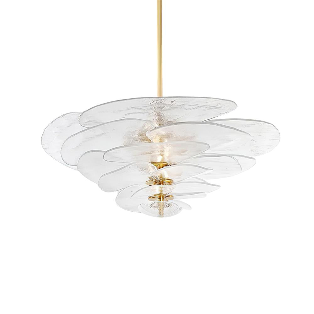 Petala Amber Art Glass Chandelier – handcrafted surface texture #1 #2
