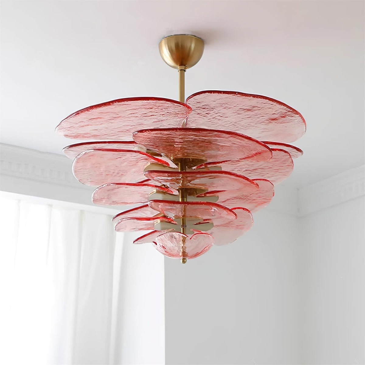 Petala Amber Art Glass Chandelier – macro detail view #1