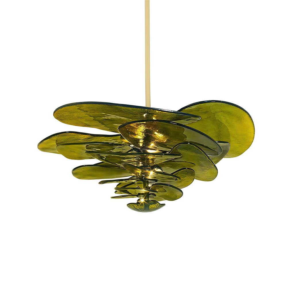 Petala Amber Art Glass Chandelier – structural canopy joint detail #1 #2