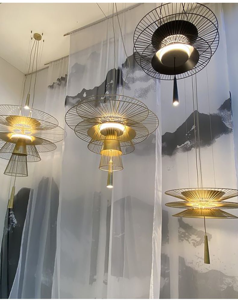 Golden Radiance Curated Iron & Glass Chandelier