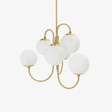 Gooseneck Curated Mouth-Blown Frosted Glass Chan – Mouth-Blown Frosted Glass Chandelier