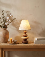 Grainelle Curated Iron & Glass Table Lamp – unlit natural material contrast