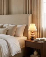 Grainelle Curated Iron & Glass Table Lamp – spatial dining room perspective