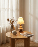 Grainelle Curated Iron & Glass Table Lamp – side angled contour profile