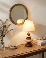 Grainelle Curated Iron & Glass Table Lamp – architectural ceiling profile