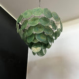 Green Glass Disc Chandelier – Ambient Illumination in Luxury Interior Setting View 11