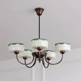 Grevola Curated Mouth-Blown Frosted Glass Chande – architectural ceiling profile #1