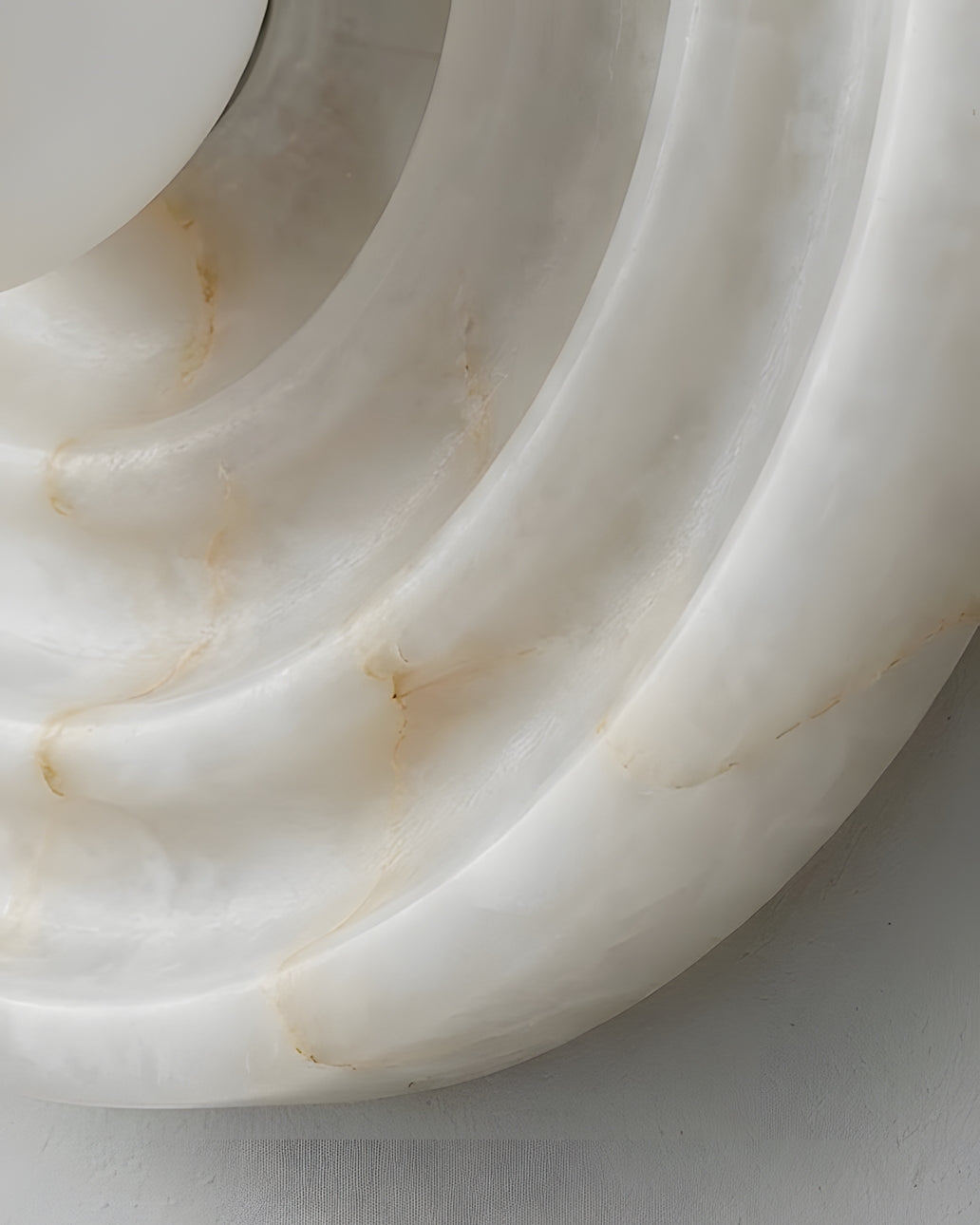 Grove Alabaster Curated Alabaster Wall Sconce – side angled contour profile