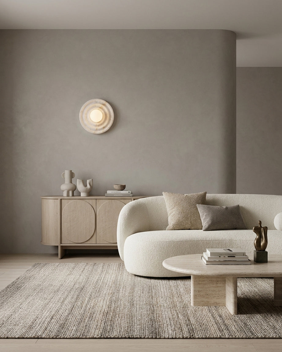 Grove Alabaster Curated Alabaster Wall Sconce – dimensional scale reference