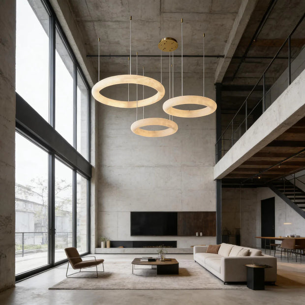Halo Pietra Spanish Alabaster Chandelier | The Alabaster Edit | JINSHE