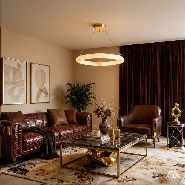 Halo Pietra Spanish Alabaster Pendant Light | The Alabaster Edit | JINSHE