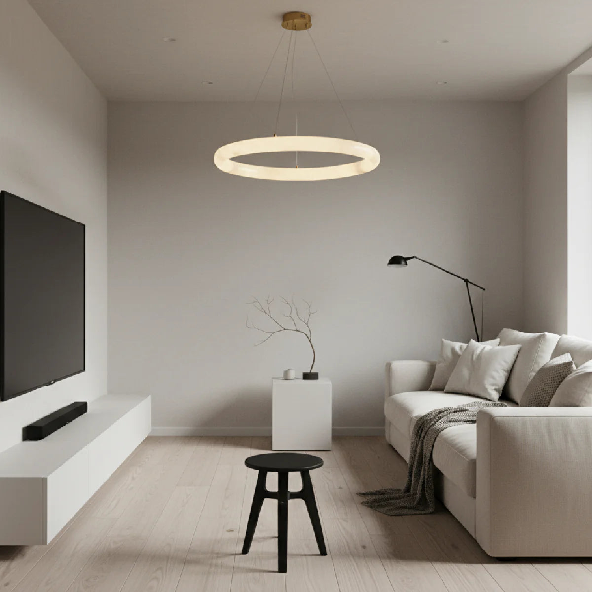 Spanish Alabaster Pendant Light View 7 | Halo Pietra Spanish Alabaster Pendant Light | The Alabaster Edit | JINSHE | JINSHE