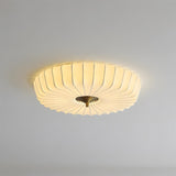 Haloome Curated Solid Brass Flush Mount Ceiling warm illuminated room view