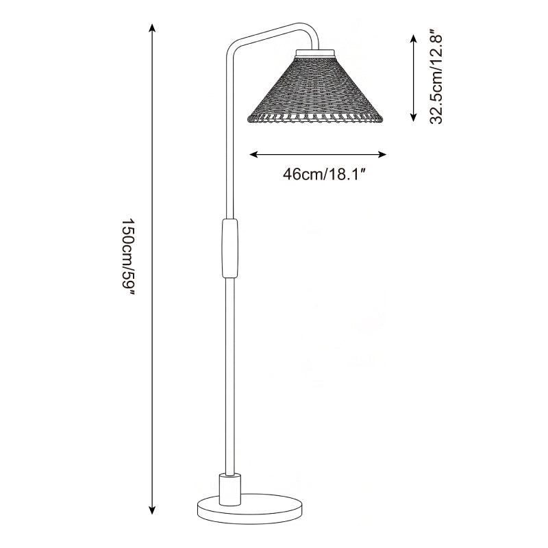 Halsen Floor Curated Finished Iron Floor Lamp – macro detail view