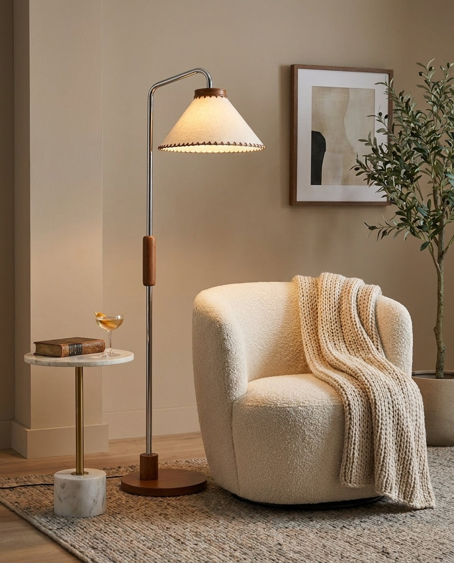 Halsen Floor Curated Finished Iron Floor Lamp – dimensional scale reference