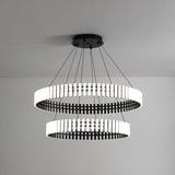 Hanging LED Curated Iron & Glass Chandelier – ∅ 23.6 + ∅ 31.5 x H 59 finish configuration