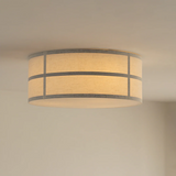 Spanish Alabaster Ceiling Light View 8 | Hashira Wabi-Sabi Fabric Ceiling Light | Designer Natural Linen Flush Mount | JINSHE | JINSHE