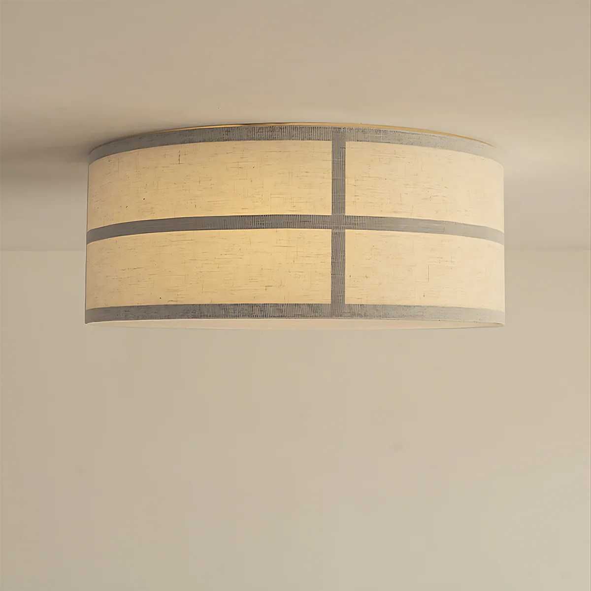Spanish Alabaster Ceiling Light View 9 | Hashira Wabi-Sabi Fabric Ceiling Light | Designer Natural Linen Flush Mount | JINSHE | JINSHE
